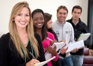 Students in a row